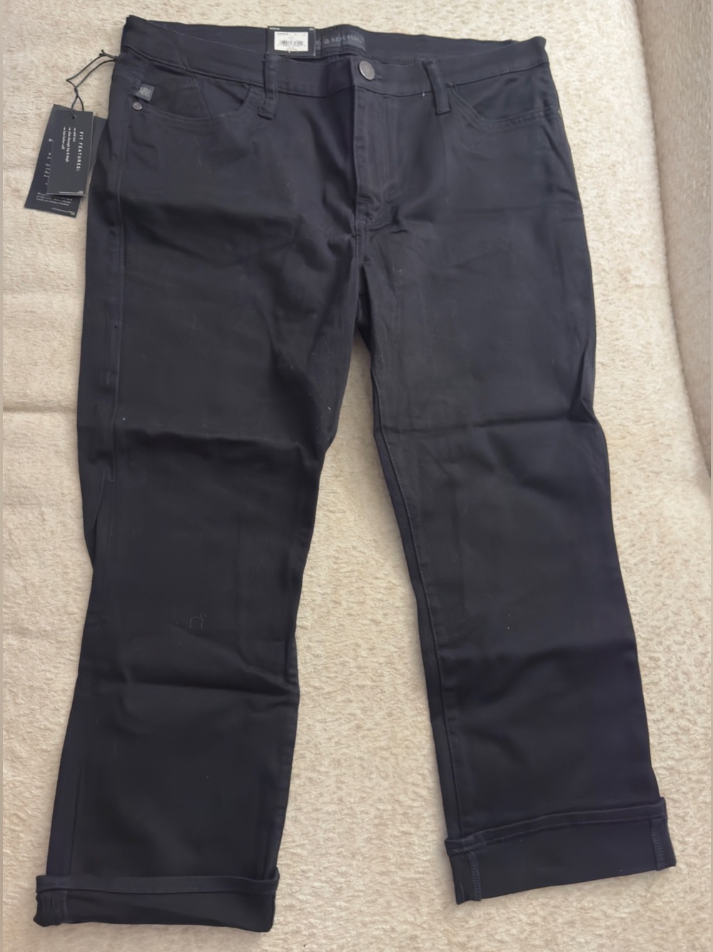 Rock & Republic Women’s Size 16 Black Mid Rise Slim Capri Jeans NWT Studded